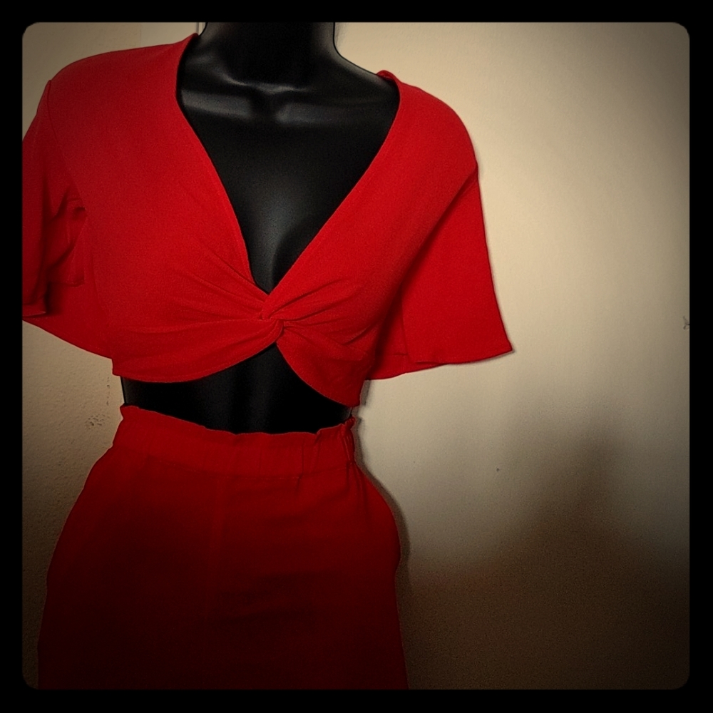 Crop top and short set